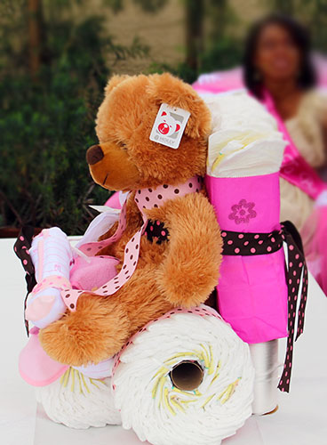 tricycle diaper cake With a Teddy Bear